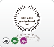 NEN2484 goedgekeurd tot - rond NEN2484 goedgekeurd tot - rond