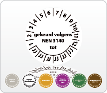 Gekeurd volgens NEN3140 tot - rond Gekeurd volgens NEN3140 tot - rond