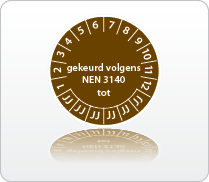 Gekeurd volgens NEN3140 tot bruin Gekeurd volgens NEN3140 tot bruin