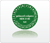 Gekeurd volgens NEN3140 tot groen