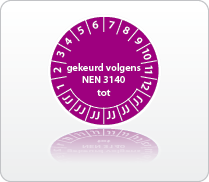 Gekeurd volgens NEN3140 tot paars Gekeurd volgens NEN3140 tot paars