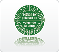 NEN3140 gekeurd op - volgende keuring groen NEN3140 gekeurd op - volgende keuring groen