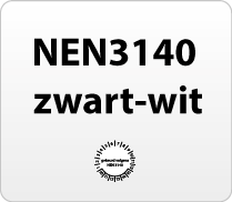 NEN3140 keurstickers zwart wit