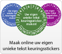 Online eigen tekst keuringsstickers maken