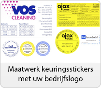 Keuringsstickers eigen logo