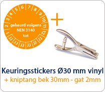 Gekeurd volgens NEN3140 tot - rond 30mm pakketten