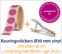 Goedgekeurd tot - rond 30mm pakketten op rol paars