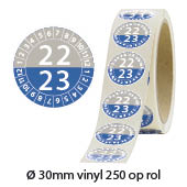 keuringsstickers op rol rond met jaartal 2022-2023 keuringsstickers op rol rond met jaartal 2022-2023