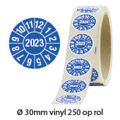keuringsstickers op rol rond met jaartal 2023 keuringsstickers op rol rond met jaartal 2023