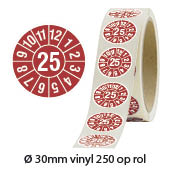 keuringsstickers rond IMO jaartal 25 rood keuringsstickers rond IMO jaartal 25 rood