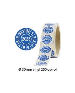 keuringssticker 2023 blauw op rol 250 stuks