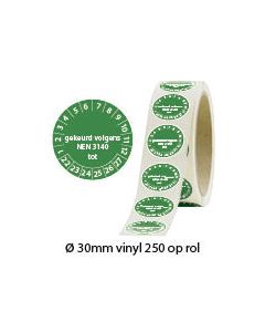 keuringsstickers-op-rol-gekeurd-volgens-NEN3140-tot-groen-vinyl-30mm