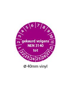 Keuringstickers-gekeurd-volgens-nen3140-tot-paars-40mm-vinyl-rond