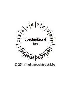 Keuringstickers-goedgekeurd-tot-zwart-wit-25mm-ultra-destructible-rond