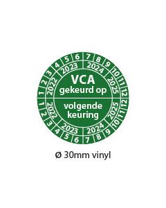 Keuringsticker-VCA-gekeurd-op-volgende-keuring-groen-30mm-vinyl-rond