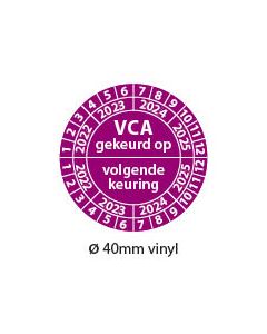 Keuringsticker-VCA-gekeurd-op-volgende-keuring-paars-40mm-vinyl-rond