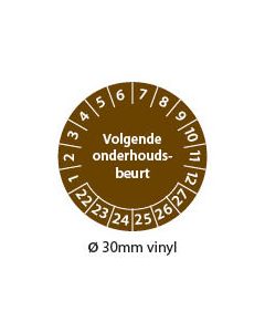 keuringstickers-volgende-onderhoudsbeurt-bruin-30mm-vinyl-rond