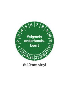 Keuringstickers-volgende-onderhoudsbeurt-groen-40mm-vinyl-rond