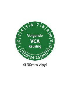 Keuringsticker-Volgende-VCA-keuring-groen-30mm-vinyl-rond