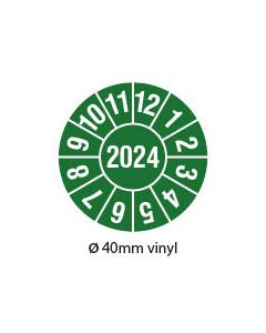 keuringssticker 40mm jaartal 2024 groen