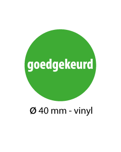 goedgekeurd sticker 40mm vinyl