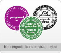 Bekijk categorie Keuringsstickers met centraal tekst