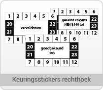 Bekijk categorie Keuringsstickers rechthoekig met tekst