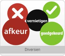 Bekijk hier de categorie diversen met afgekeurd, goedgekeurd en vernietigen-stickers